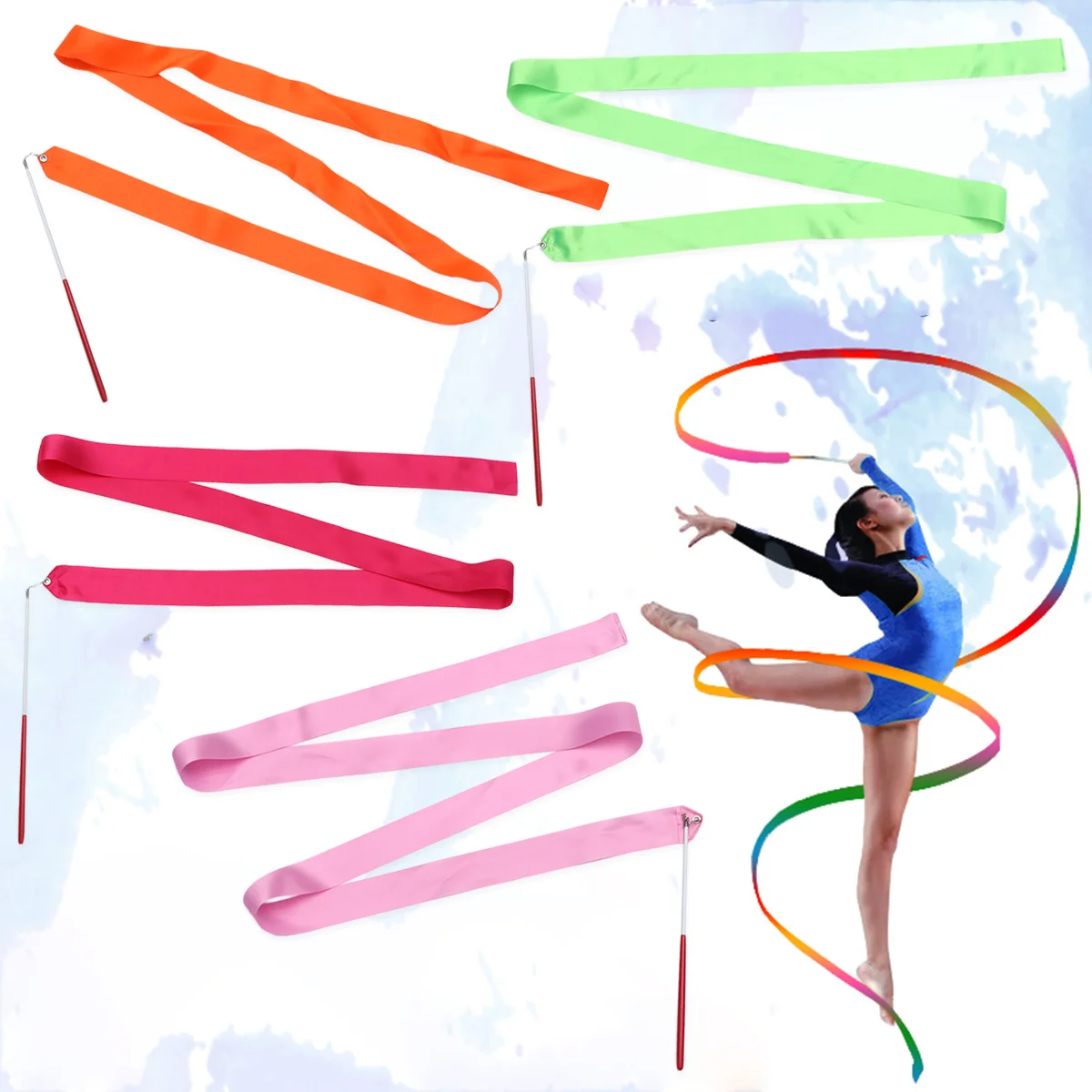 8Pcs Colorful Rhythmic Gymnastics Ribbon Dancing Streamers for Kids Children Gymnastics Training Twirling Exercise Marching Band
8Pcs Colorful Rhythmic Gymnastics Ribbon Dancing Streamers for Kids Children Gymnastics Training Twirling Exercise Marching Band