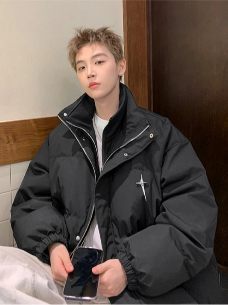 Men's Thiened down Cotton Jaet Bread Sle American Trendy Brand Cool Cotton Coat Outerwear for Teenagers Winter Warmth
Men's Thiened down Cotton Jaet Bread Sle American Trendy Brand Cool Cotton Coat Outerwear for Teenagers Winter Warmth