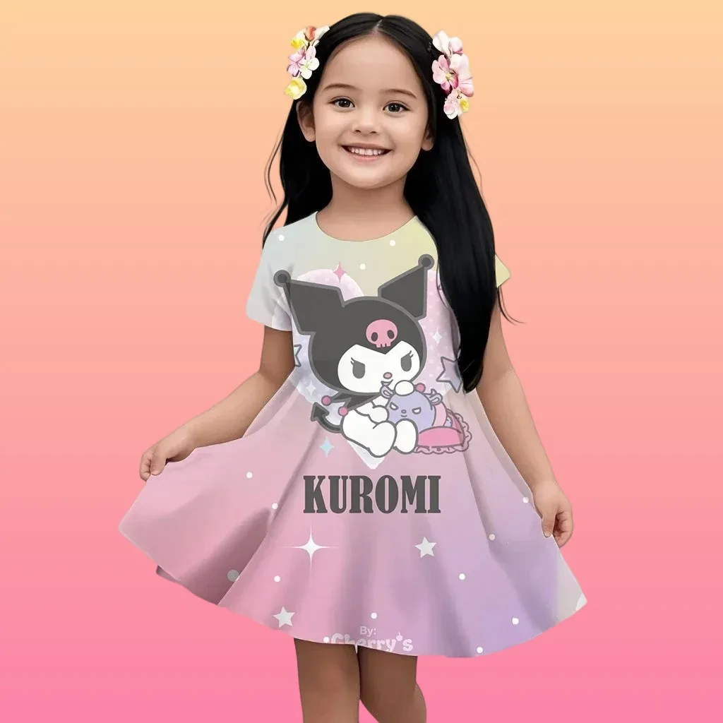 Kuromi Summer Girls Skirt Short Sleeved Dress 3d Printed Cartoon Cute Children's Fashion Mnso Breathable Clothing Party Trend
Kuromi Summer Girls Skirt Short Sleeved Dress 3d Printed Cartoon Cute Children's Fashion Mnso Breathable Clothing Party Trend