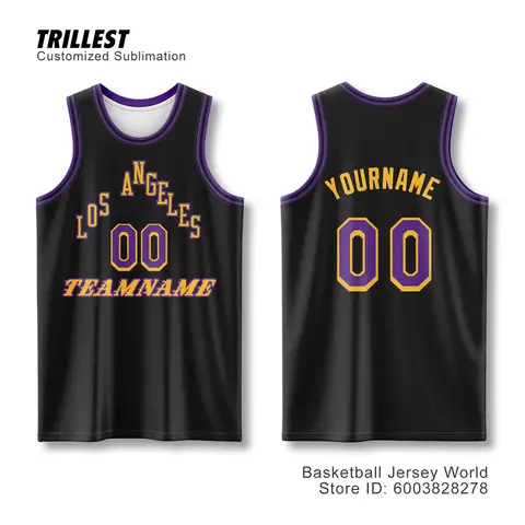 Los Ángeles 2025-26 Uniforme urbano Camiseta de baloncesto clásica negra Malla de secado rápido Personalizable Nueva edición