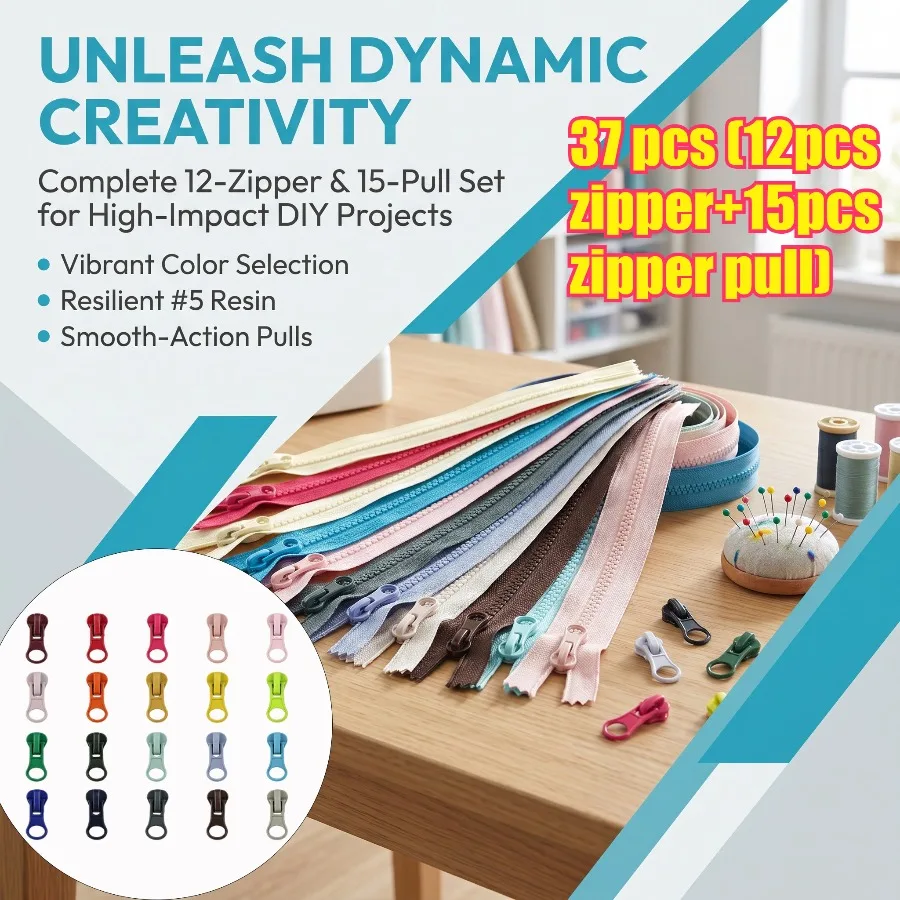 37 Pcs #5 Resin Closed End Short Zippers, Multicolor Plastic Zipper Kit for DIY Sewing Craft, with Pull Sliders
37 Pcs #5 Resin Closed End Short Zippers, Multicolor Plastic Zipper Kit for DIY Sewing Craft, with Pull Sliders