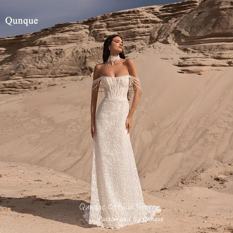 Qunque Luxury Beaded Fringe Sleeve Wedding Dress Off Shoulder Mermaid Vestido Novia Civil Appliques Robe De Mariée Customized
Qunque Luxury Beaded Fringe Sleeve Wedding Dress Off Shoulder Mermaid Vestido Novia Civil Appliques Robe De Mariée Customized