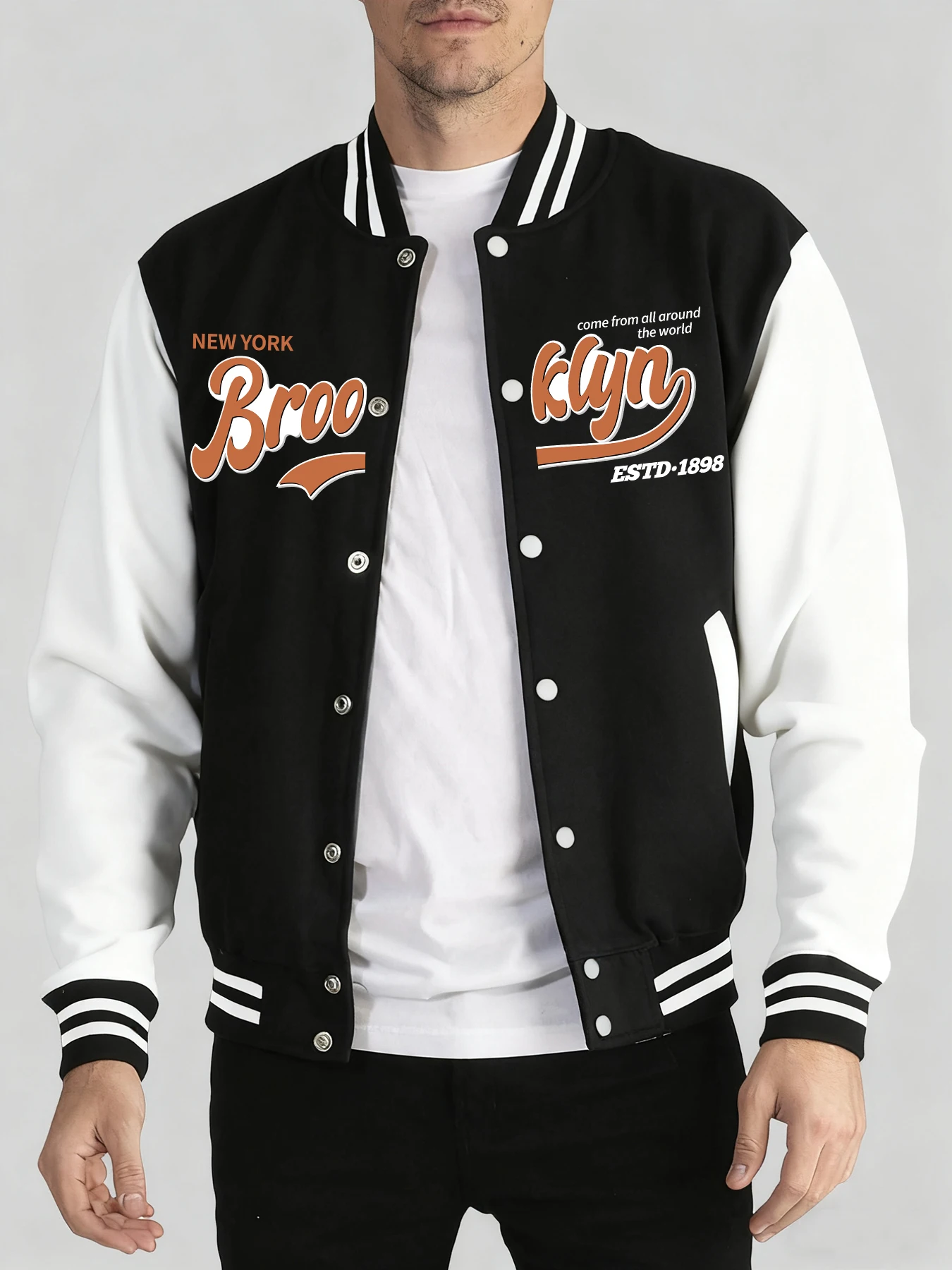 Brooklyn New York Art Letter Est 1898 Print Men Sportswear Autumn Winter Jacket Oversize Casual Baseball Uniform Basic Comfy Top
Brooklyn New York Art Letter Est 1898 Print Men Sportswear Autumn Winter Jacket Oversize Casual Baseball Uniform Basic Comfy Top