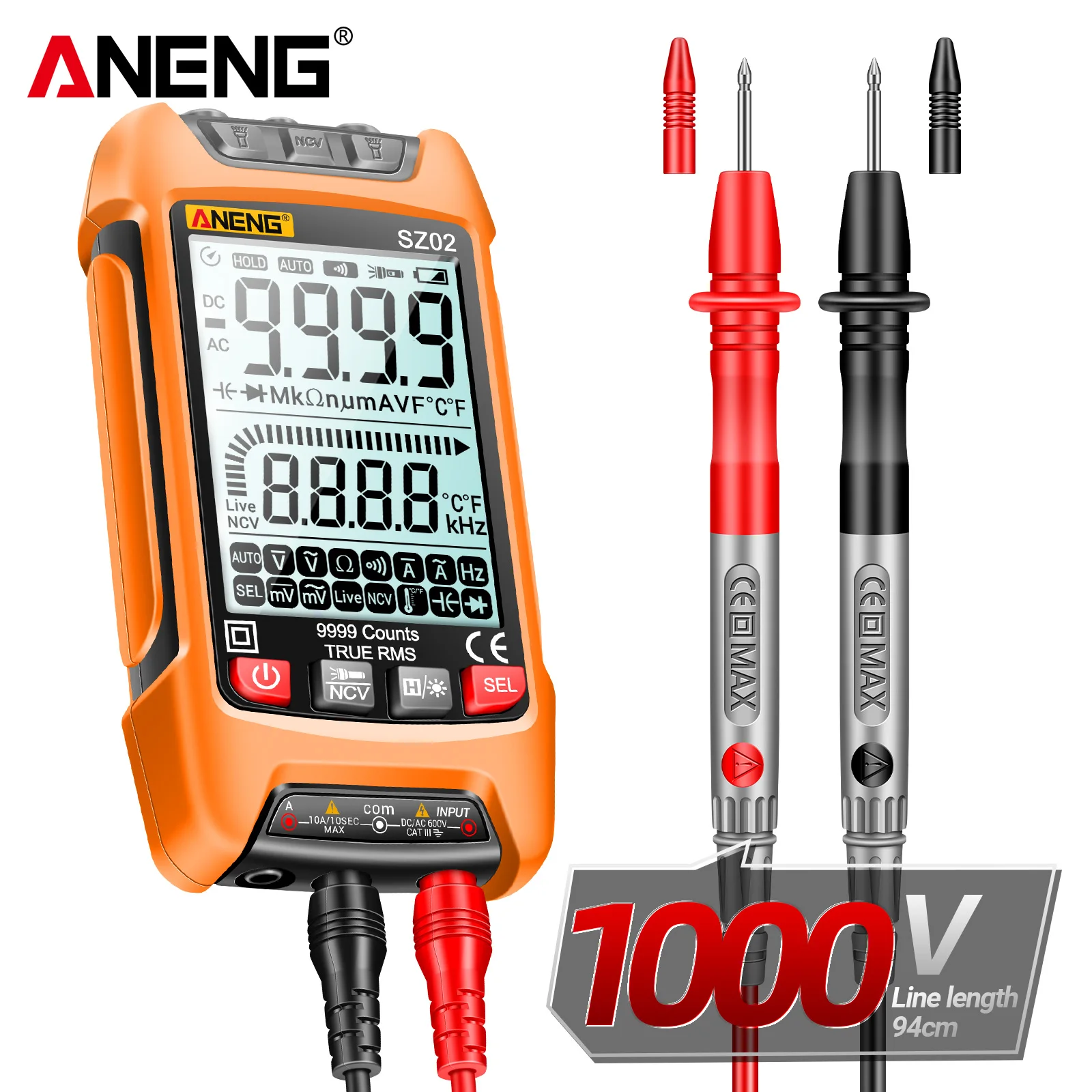 ANENG SZ02 Diode Tester Multifunctional Digital Multimeter True RMS Smart AC/DC Current Voltage Auto Range Multimetres Tools
ANENG SZ02 Diode Tester Multifunctional Digital Multimeter True RMS Smart AC/DC Current Voltage Auto Range Multimetres Tools