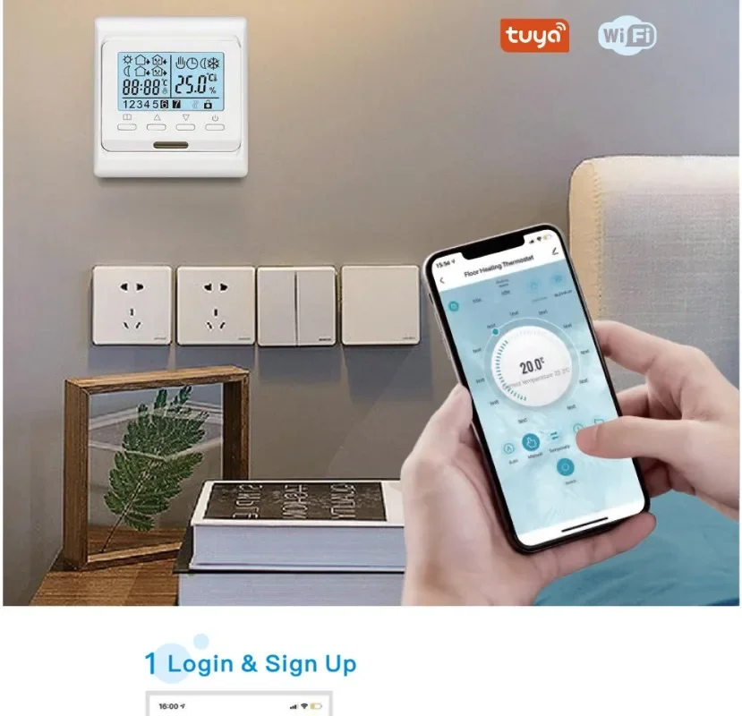 Superior Russian Black Matte E51.716 Intelligent Floor Heating Thermostat WIFI TUYA APP Russian Mobile Phone Control 16A
Superior Russian Black Matte E51.716 Intelligent Floor Heating Thermostat WIFI TUYA APP Russian Mobile Phone Control 16A