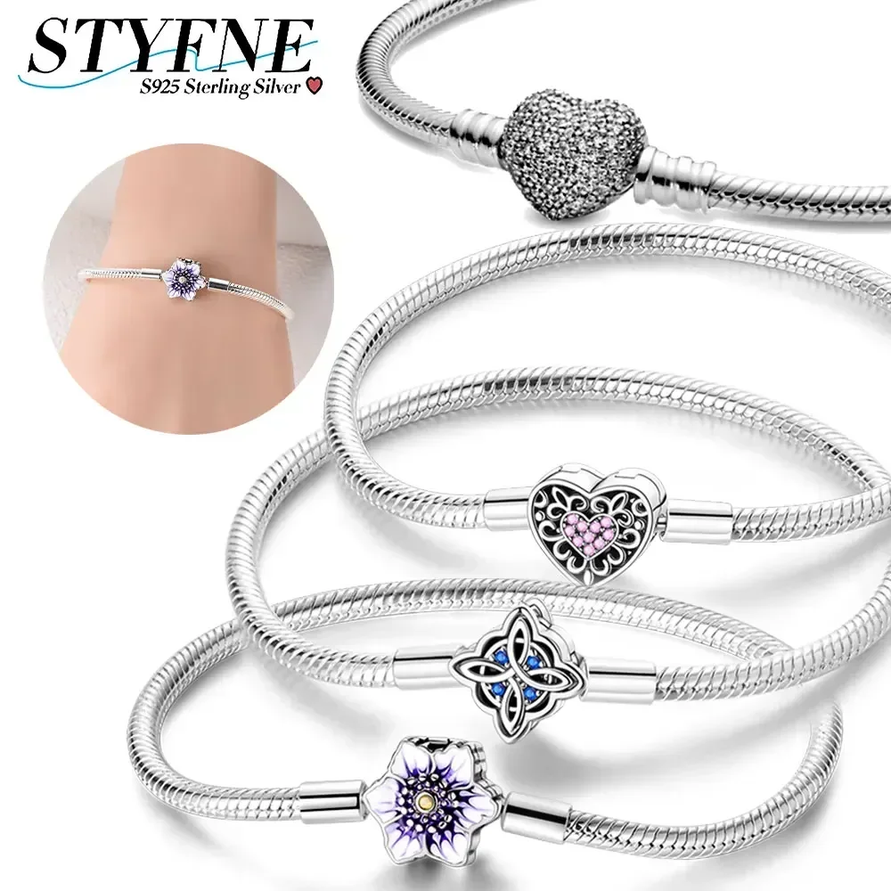 925 Sterling Silver Sparkling Love White Zircon Original Bracelet DIY Beaded Exquisite Fine Jewelry Gift for Women
925 Sterling Silver Sparkling Love White Zircon Original Bracelet DIY Beaded Exquisite Fine Jewelry Gift for Women