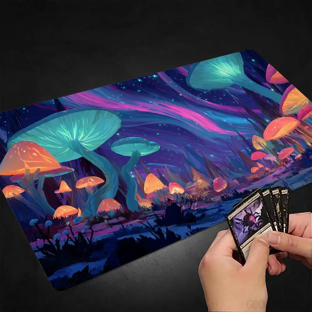 Neon aurora and giant mushroom forest MTG Playmat Magic Card Mat Stitched Edge Non-Slip Tabletop playmat Board Game Mat for TCG
Neon aurora and giant mushroom forest MTG Playmat Magic Card Mat Stitched Edge Non-Slip Tabletop playmat Board Game Mat for TCG