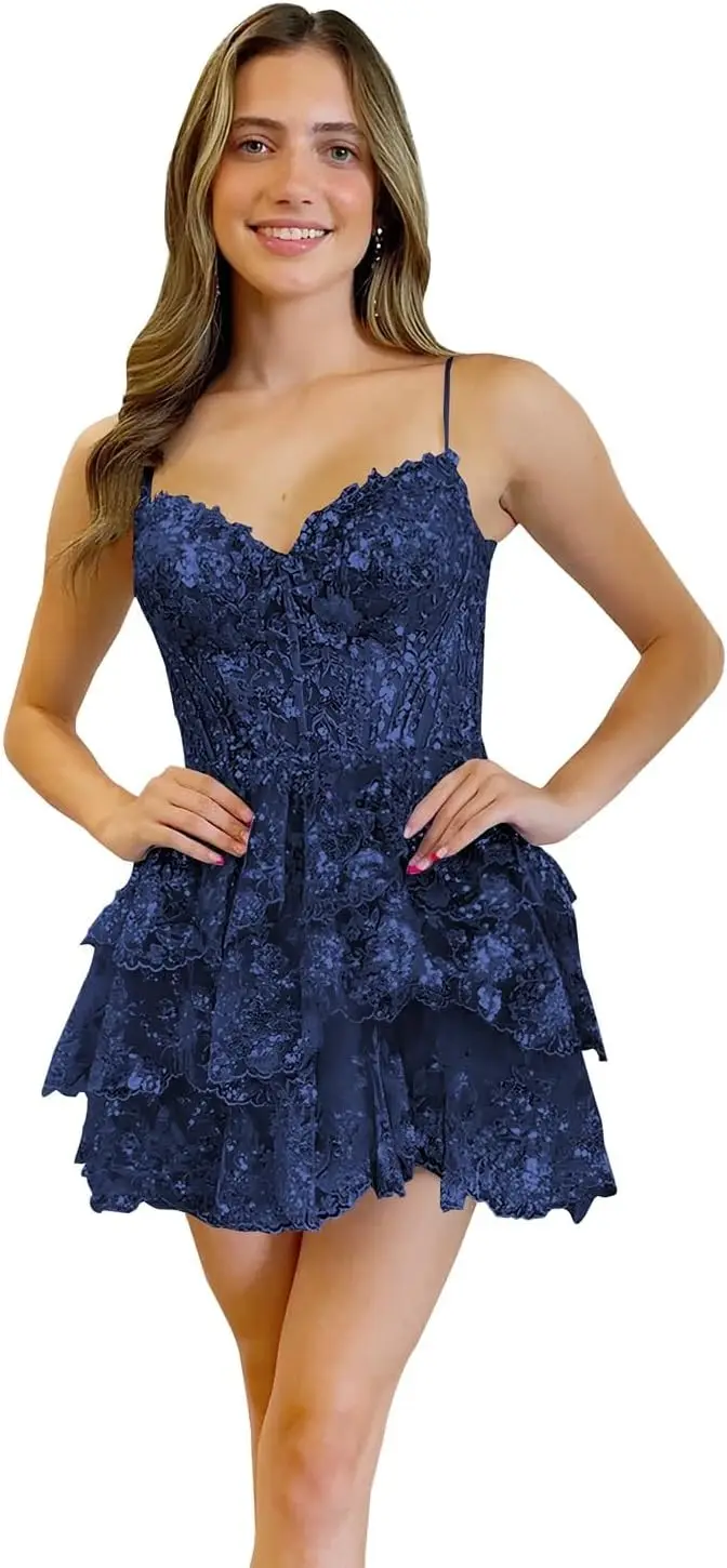 Spaghetti Straps Homecoming Dresses for Teens Lace Short Tiered Sequin Formal Party Gowns Above Knee , Mini Cocktail Dress
Spaghetti Straps Homecoming Dresses for Teens Lace Short Tiered Sequin Formal Party Gowns Above Knee , Mini Cocktail Dress