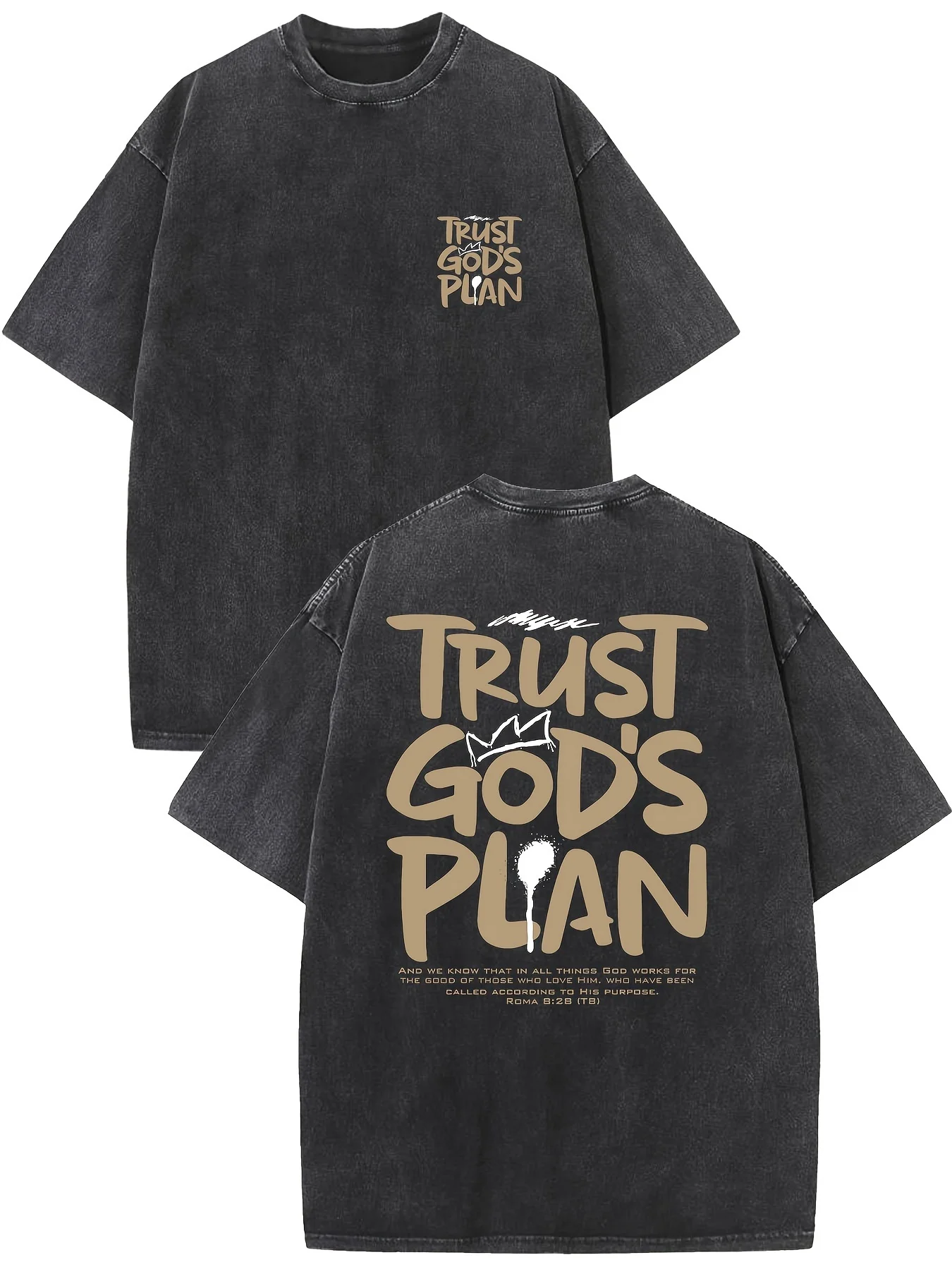 Believe in God's Plan Vintage Wash high quality cotton pattern T-shirt Men's down shoulder sleeve crewneck top Short
Believe in God's Plan Vintage Wash high quality cotton pattern T-shirt Men's down shoulder sleeve crewneck top Short