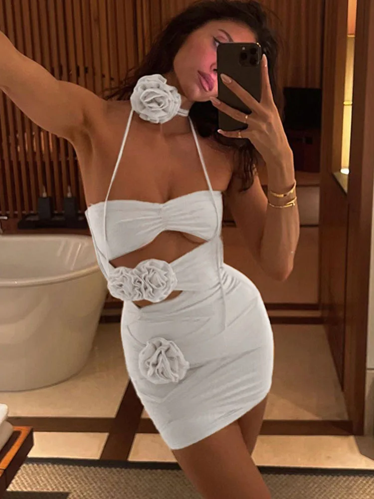 TARUXY Lace Up Flower Sexy Dress For Women Njght Hollow Out Summer Mini Dresses Woman Slim Party Backless Dress Women's Clothing
TARUXY Lace Up Flower Sexy Dress For Women Njght Hollow Out Summer Mini Dresses Woman Slim Party Backless Dress Women's Clothing