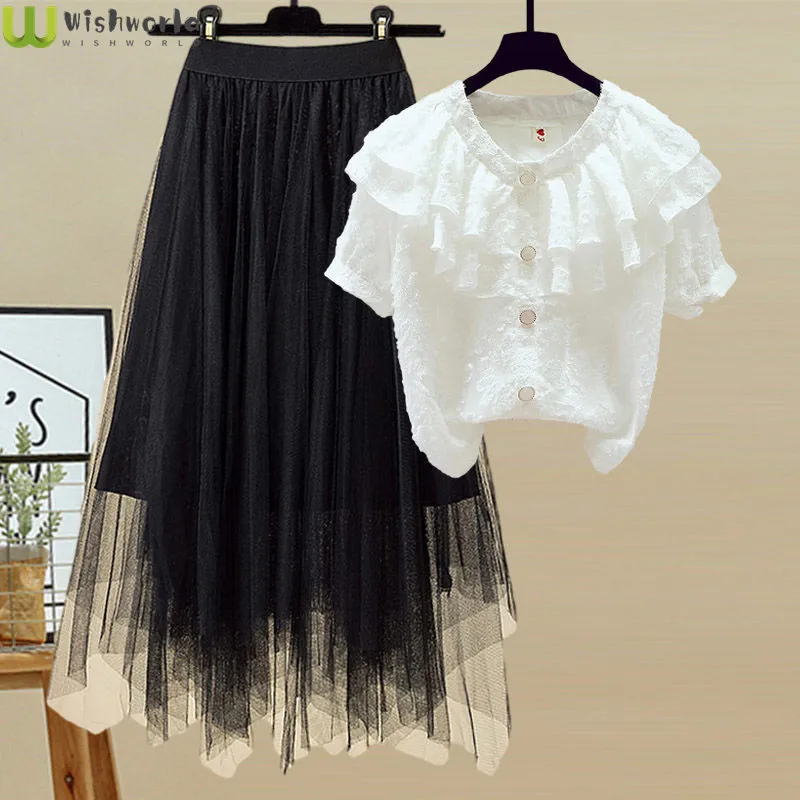 Large Size Ladies Summer Western Style Fashion Chiffon Covered His Coat Irregular White Gauze High-waisted A-line Skirts Suits
Large Size Ladies Summer Western Style Fashion Chiffon Covered His Coat Irregular White Gauze High-waisted A-line Skirts Suits
