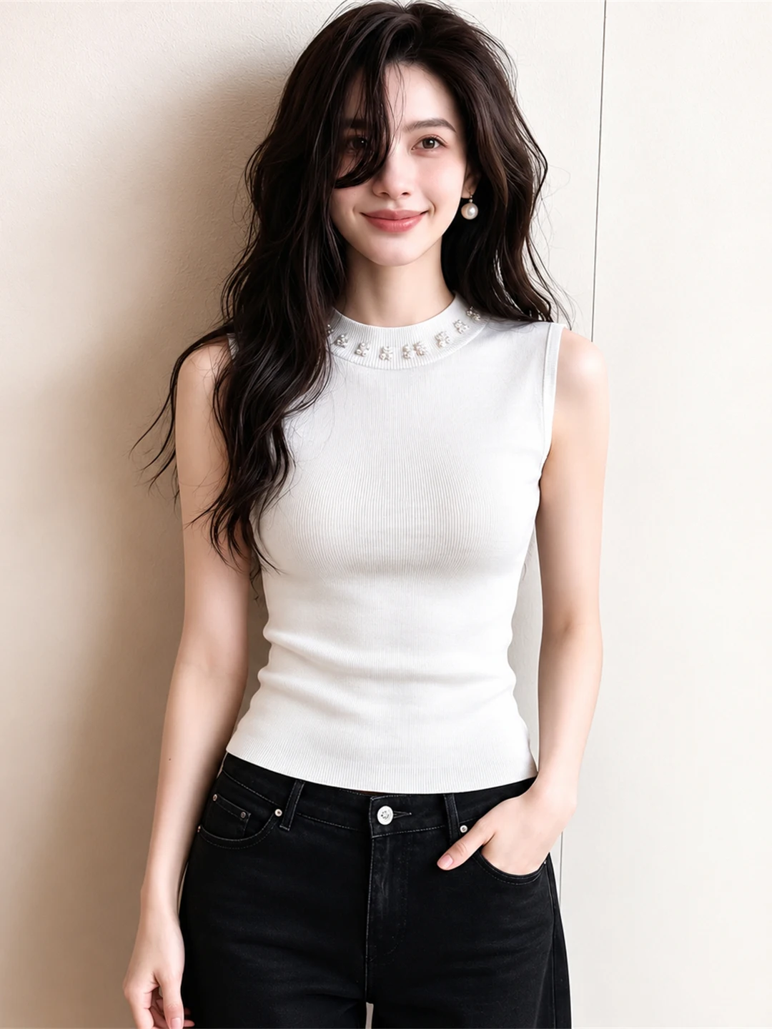 Elegant Knitted Ice Silk Top Sleeveless Slimming Overhead Summer Fashion Korean Style Straight Cut Daily Wear Ladies' Knitwear
Elegant Knitted Ice Silk Top Sleeveless Slimming Overhead Summer Fashion Korean Style Straight Cut Daily Wear Ladies' Knitwear