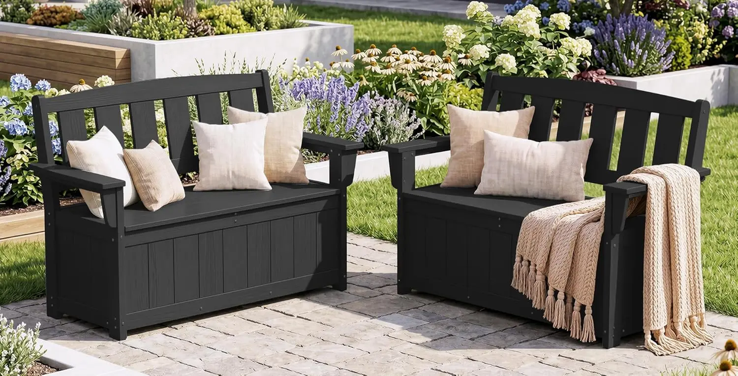 HDPE Outdoor Storage Bench Set of 2, All-Weather, UV-Resistant Deck Box with Waterproof Storage Bags, 57 Gallon Dual-Use Seat &
HDPE Outdoor Storage Bench Set of 2, All-Weather, UV-Resistant Deck Box with Waterproof Storage Bags, 57 Gallon Dual-Use Seat &