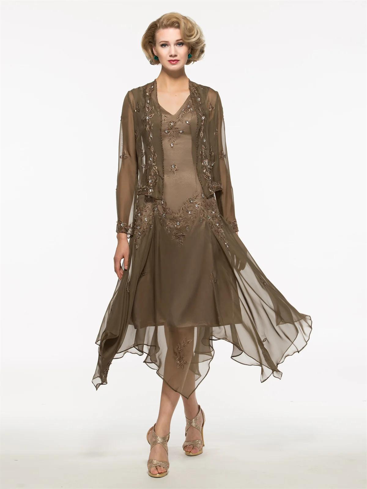 Sliveles Asimetria Line,Autumn/Winter Elegant see-through tulle Chiffon Two Piece Applique Sequin,Formal/Evening/Wedding Dress
Sliveles Asimetria Line,Autumn/Winter Elegant see-through tulle Chiffon Two Piece Applique Sequin,Formal/Evening/Wedding Dress