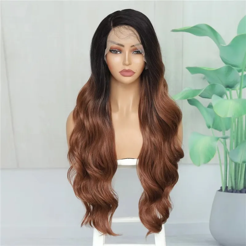 Lace Front Synthetic Ombre Wigs for Black Women 26Inch Side Part Premium Cool Brown Balayage Color Wavy Hair Lace Wig
Lace Front Synthetic Ombre Wigs for Black Women 26Inch Side Part Premium Cool Brown Balayage Color Wavy Hair Lace Wig