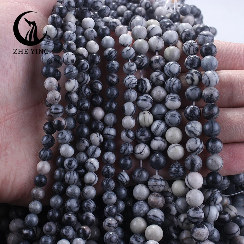 Zhe Ying Cheap Black Network Stone Beads for Jewelry Making Round Loose Stone Beads DIY Bracelet Necklace Accessories 15''
Zhe Ying Cheap Black Network Stone Beads for Jewelry Making Round Loose Stone Beads DIY Bracelet Necklace Accessories 15''