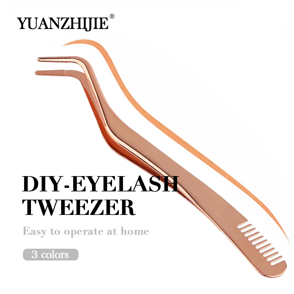 Hot Selling Stainless Steel DIY Lashes Application Tools Pink Gold Rose Silver Curved Eyelashes Tweezers with Comb in Stock
Hot Selling Stainless Steel DIY Lashes Application Tools Pink Gold Rose Silver Curved Eyelashes Tweezers with Comb in Stock
