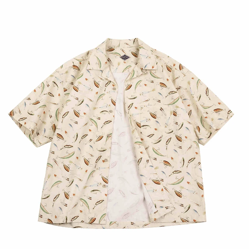 Japanese Retro Fishing Bait Painted Short Sleeved Shirt Pure Cotton Hawaiian Print Shirt Men's Summer
Japanese Retro Fishing Bait Painted Short Sleeved Shirt Pure Cotton Hawaiian Print Shirt Men's Summer