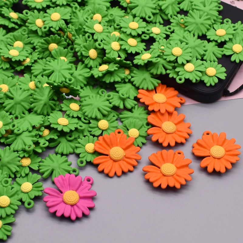 18mm 25mm Green Orange Rose Color Cute Daisy Flower Acrylic Charm Pendant Connectors for Jewelry Making Necklace Earrings DIY
18mm 25mm Green Orange Rose Color Cute Daisy Flower Acrylic Charm Pendant Connectors for Jewelry Making Necklace Earrings DIY