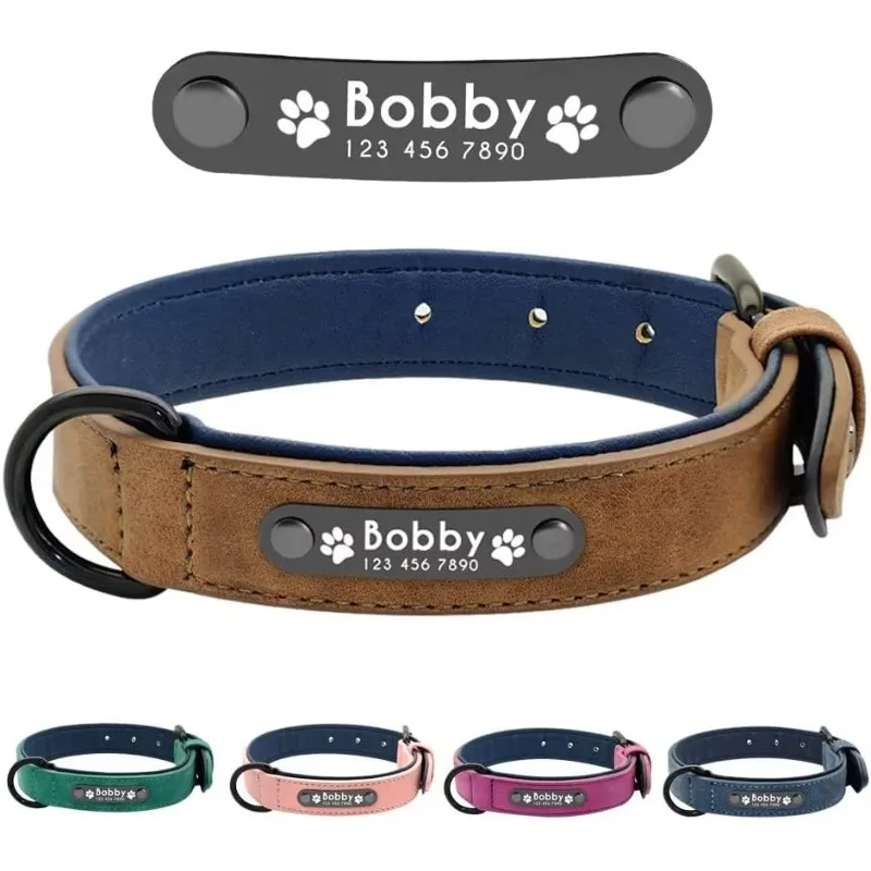 Personalised Dog Collar Soft Leather Collar Free Engraved ID Tag for Pets Custom Dog Collar Engraved for Small Medium Large Dogs
Personalised Dog Collar Soft Leather Collar Free Engraved ID Tag for Pets Custom Dog Collar Engraved for Small Medium Large Dogs