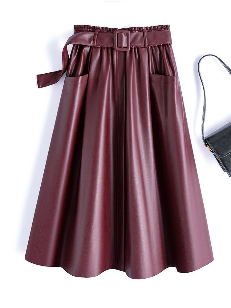 Ning Genuine Leather Skirt High Waist A-Line Skirt Women's Autumn Winter New Sle Versatile Long Skirt eepskin
Ning Genuine Leather Skirt High Waist A-Line Skirt Women's Autumn Winter New Sle Versatile Long Skirt eepskin