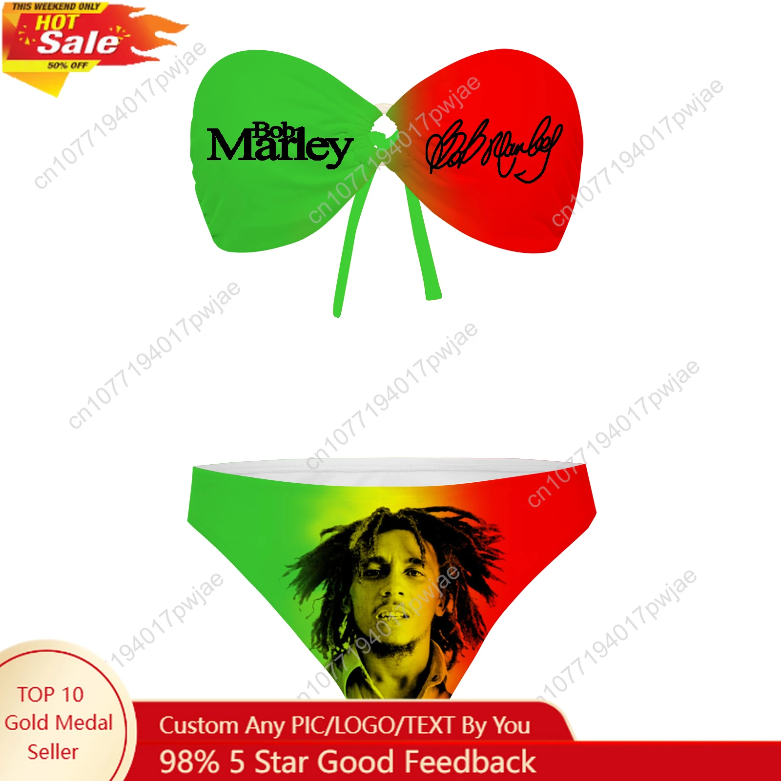 Bob Marley Jamaica Singer Strapless Swimsuit Womens Bathing Suits Fashion Swimwear Pool Beach Sexy Bikini Customize Beachwear
Bob Marley Jamaica Singer Strapless Swimsuit Womens Bathing Suits Fashion Swimwear Pool Beach Sexy Bikini Customize Beachwear