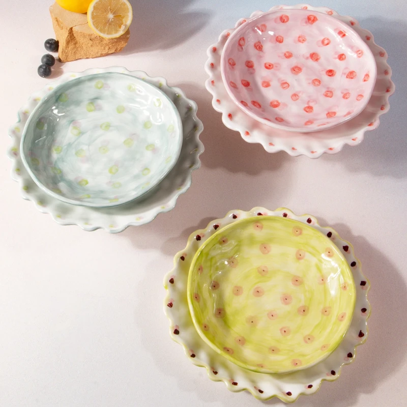 Чистая ручная роспись керамическая обеденная тарелка ручной работы, кружевная креативная домашняя тарелка для салата, тарелка подглазурного цвета
Чистая ручная роспись керамическая обеденная тарелка ручной работы, кружевная креативная домашняя тарелка для салата, тарелка подглазурного цвета