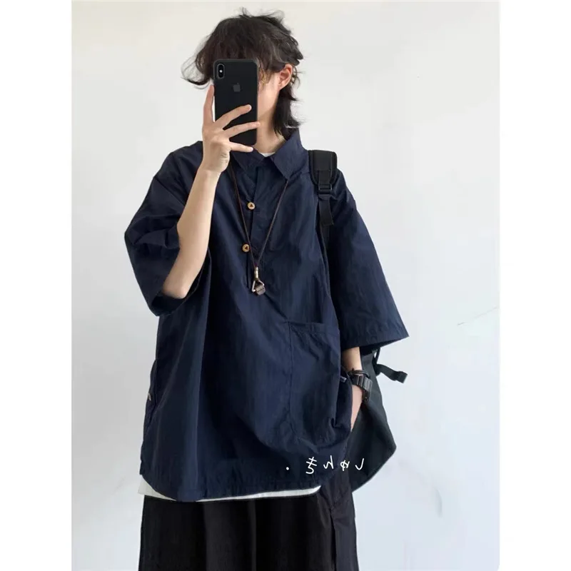 2026 New Summer Japanese Vintage Cityboy Polo Shirt For Men Hong Kong Style Ins Loose Casual Versatile Lapel Short Sleeve Shirt
2026 New Summer Japanese Vintage Cityboy Polo Shirt For Men Hong Kong Style Ins Loose Casual Versatile Lapel Short Sleeve Shirt