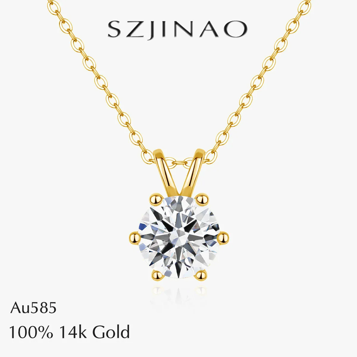 Классический кулон из золота 14K с муассанитом в 6 крапанах, настоящий солитер Au585, ожерелье 1-3 карата, сертифицированные GRA ювелирные изделия для женщин, подарок на день рождения
Классический кулон из золота 14K с муассанитом в 6 крапанах, настоящий солитер Au585, ожерелье 1-3 карата, сертифицированные GRA ювелирные изделия для женщин, подарок на день рождения