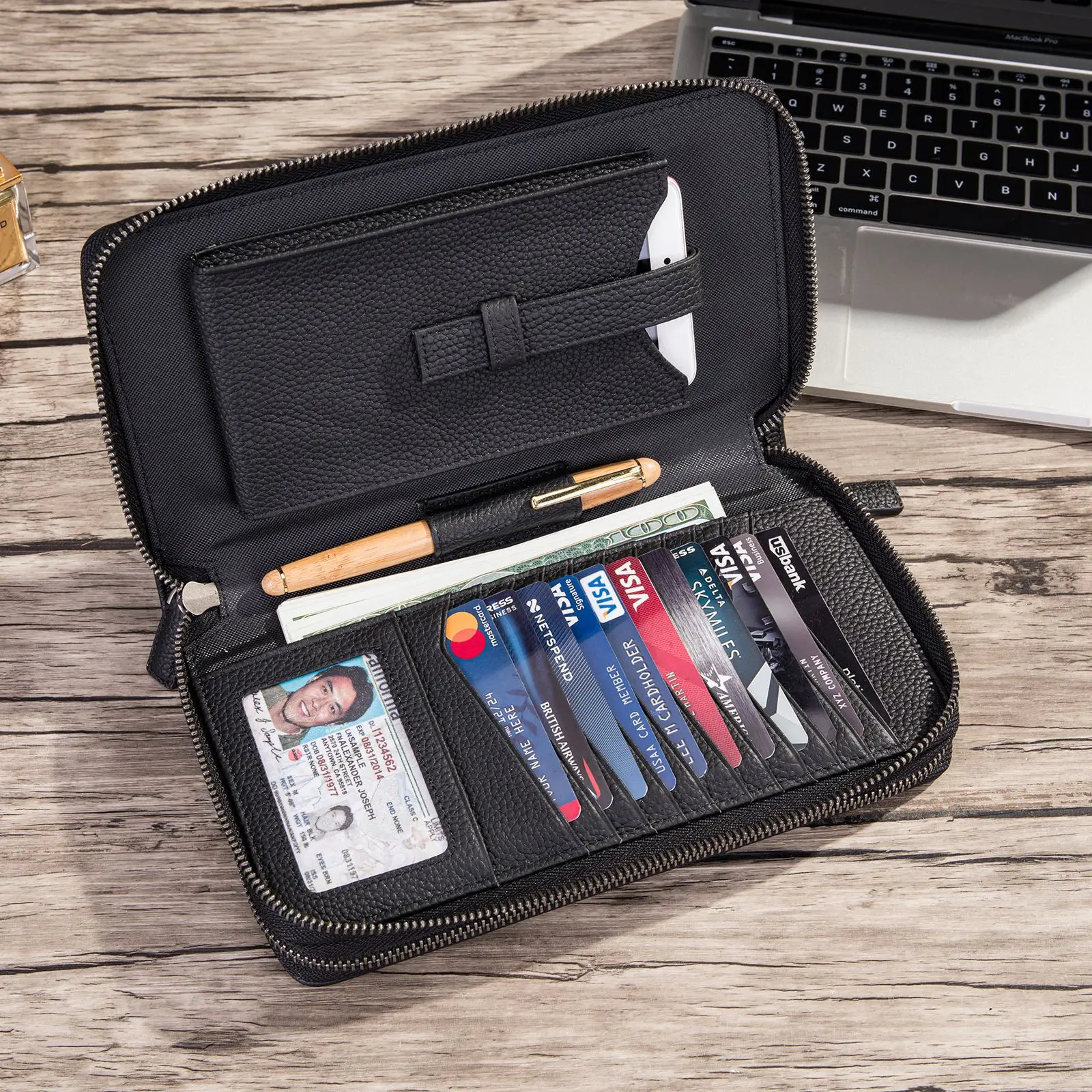 Classic Genuine Leather Handbag for Men - Slim Business Clutch Wallet, Durable Cowhide Organizer for 7" iPad Mini
Classic Genuine Leather Handbag for Men - Slim Business Clutch Wallet, Durable Cowhide Organizer for 7" iPad Mini