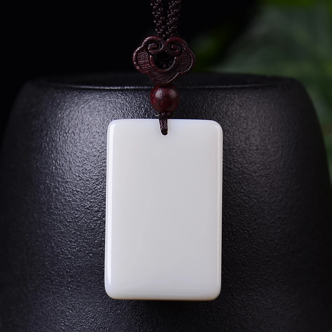 Genuine China Nephrite Stone White Hetian Jade Rectangular Blank Pendant Lucky Amulet Necklace Men Women Certified Jewelry Gifts
Genuine China Nephrite Stone White Hetian Jade Rectangular Blank Pendant Lucky Amulet Necklace Men Women Certified Jewelry Gifts