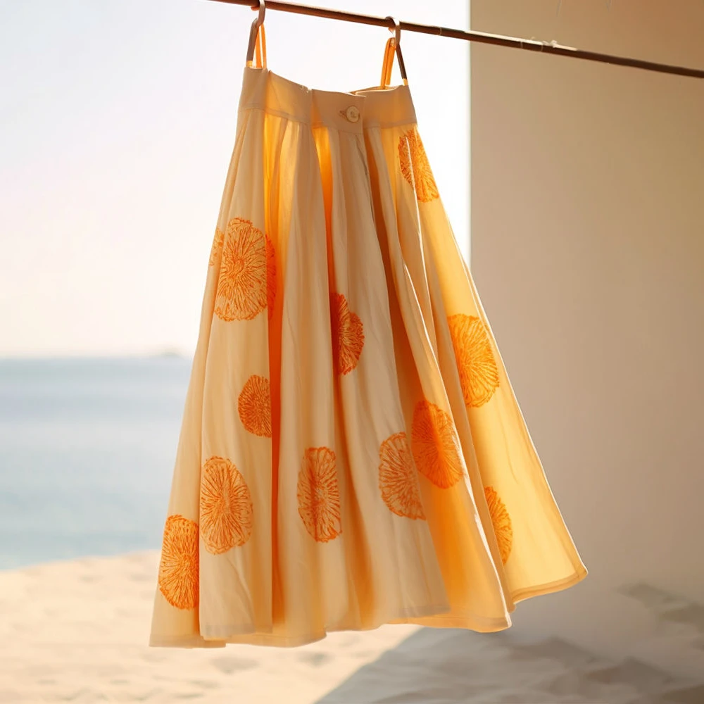 Dopamine fashion high waist slimming and covering flesh A-line umbrella skirt yellow printed skirt for women in summer
Dopamine fashion high waist slimming and covering flesh A-line umbrella skirt yellow printed skirt for women in summer