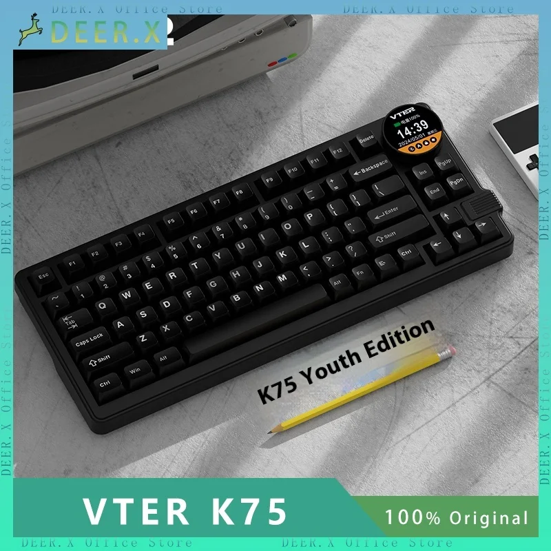 VTER K75 Youth Edition Knob Smart Screen Wireless Bluetooth Three Mode Girl Games RGB Customized Mechanical Keyboard
VTER K75 Youth Edition Knob Smart Screen Wireless Bluetooth Three Mode Girl Games RGB Customized Mechanical Keyboard