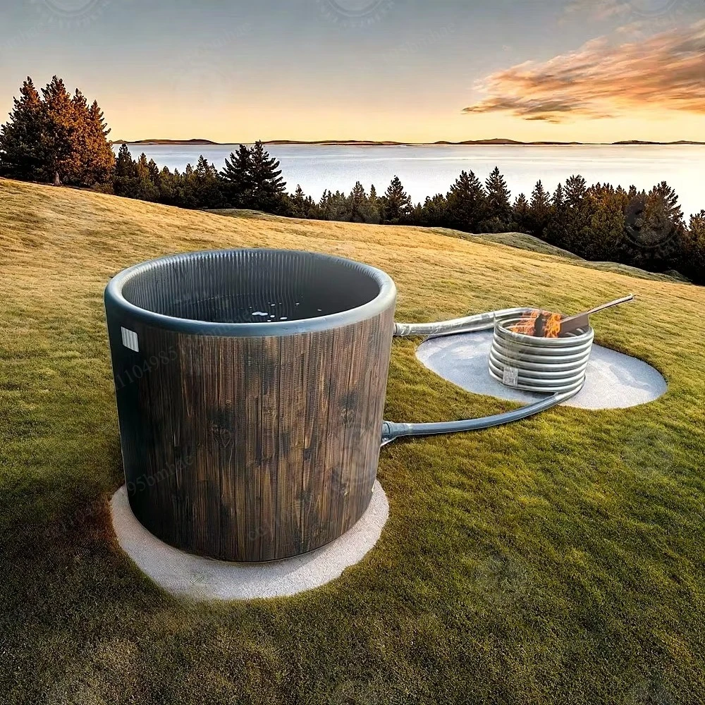 Outdoor inflatable wood-burning tub Spiral stainless steel tube wood-burning hot tub for backyard use
Outdoor inflatable wood-burning tub Spiral stainless steel tube wood-burning hot tub for backyard use