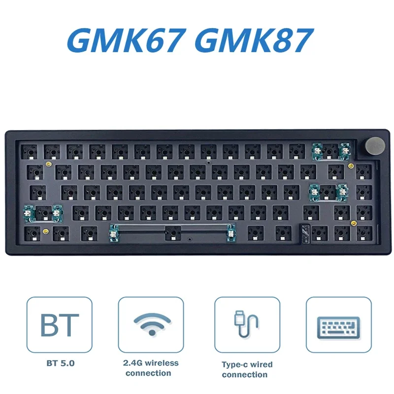 GMK67 Mechanical GMK87 Kit Keyboard Knob Switch Hot-swappable Bluetooth 2.4G Wireless RGB Backlit Gasket Structure 3-mod 
GMK67 Mechanical GMK87 Kit Keyboard Knob Switch Hot-swappable Bluetooth 2.4G Wireless RGB Backlit Gasket Structure 3-mod