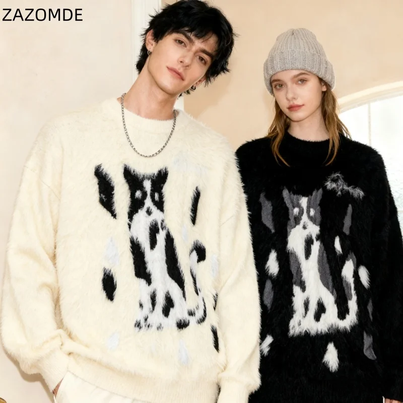 ZAZOMDE Минималистичный свитер в стиле хип-хоп унисекс, однотонная основа с тонкими деталями котенка, вязаный топ свободного покроя для повседневного повседневного использования
ZAZOMDE Минималистичный свитер в стиле хип-хоп унисекс, однотонная основа с тонкими деталями котенка, вязаный топ свободного покроя для повседневного повседневного использования