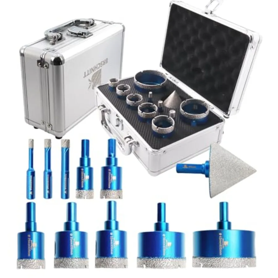 Diamond Core Drill Bit Set - Diamond Hole Saw Kit for Porcelain Tile Ceramic Marble Granite Drilling Triangle Shank 11pcs 6/8/1
Diamond Core Drill Bit Set - Diamond Hole Saw Kit for Porcelain Tile Ceramic Marble Granite Drilling Triangle Shank 11pcs 6/8/1