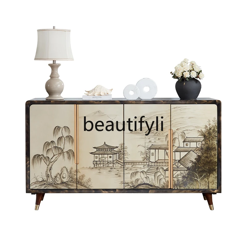 Medieval painted entrance cabinet entrance hall decorative modern simple new Chinese storage integrated dining side cabinet
Medieval painted entrance cabinet entrance hall decorative modern simple new Chinese storage integrated dining side cabinet