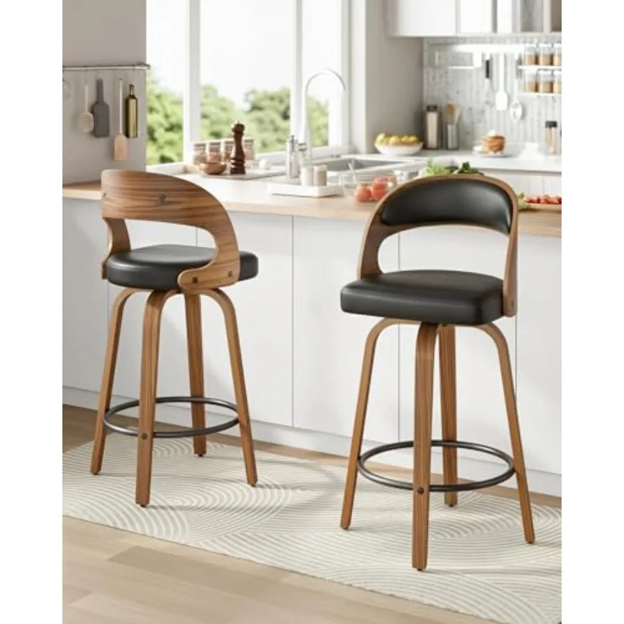 Bar Stools Set of 2 26 Inch Counter Height with Backs Modern Swivel Bar Stools with PU Leather Seat for Kitchen Island and Bar
Bar Stools Set of 2 26 Inch Counter Height with Backs Modern Swivel Bar Stools with PU Leather Seat for Kitchen Island and Bar
