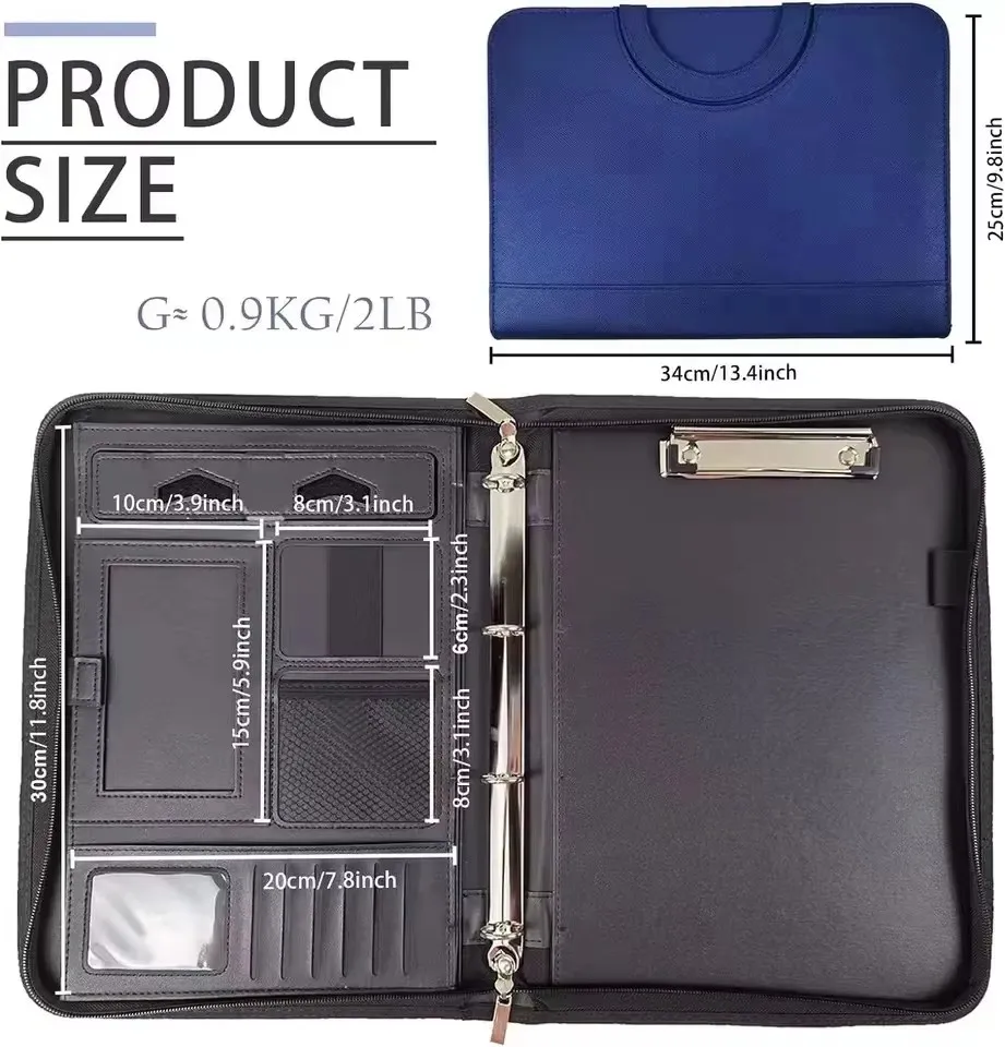 Leather Multifunctional A4 Conference Folder - Business Stationery Contract File Organizer with Zipper And Card Holder
Leather Multifunctional A4 Conference Folder - Business Stationery Contract File Organizer with Zipper And Card Holder