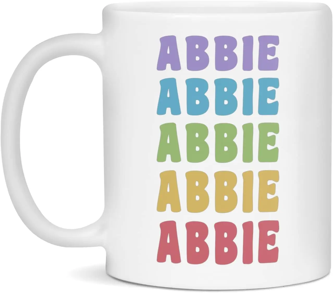 Кофейная кружка Abbie с именем, персонализированная керамическая чашка, индивидуальный подарок для женщин, 11 унций, белая
Кофейная кружка Abbie с именем, персонализированная керамическая чашка, индивидуальный подарок для женщин, 11 унций, белая