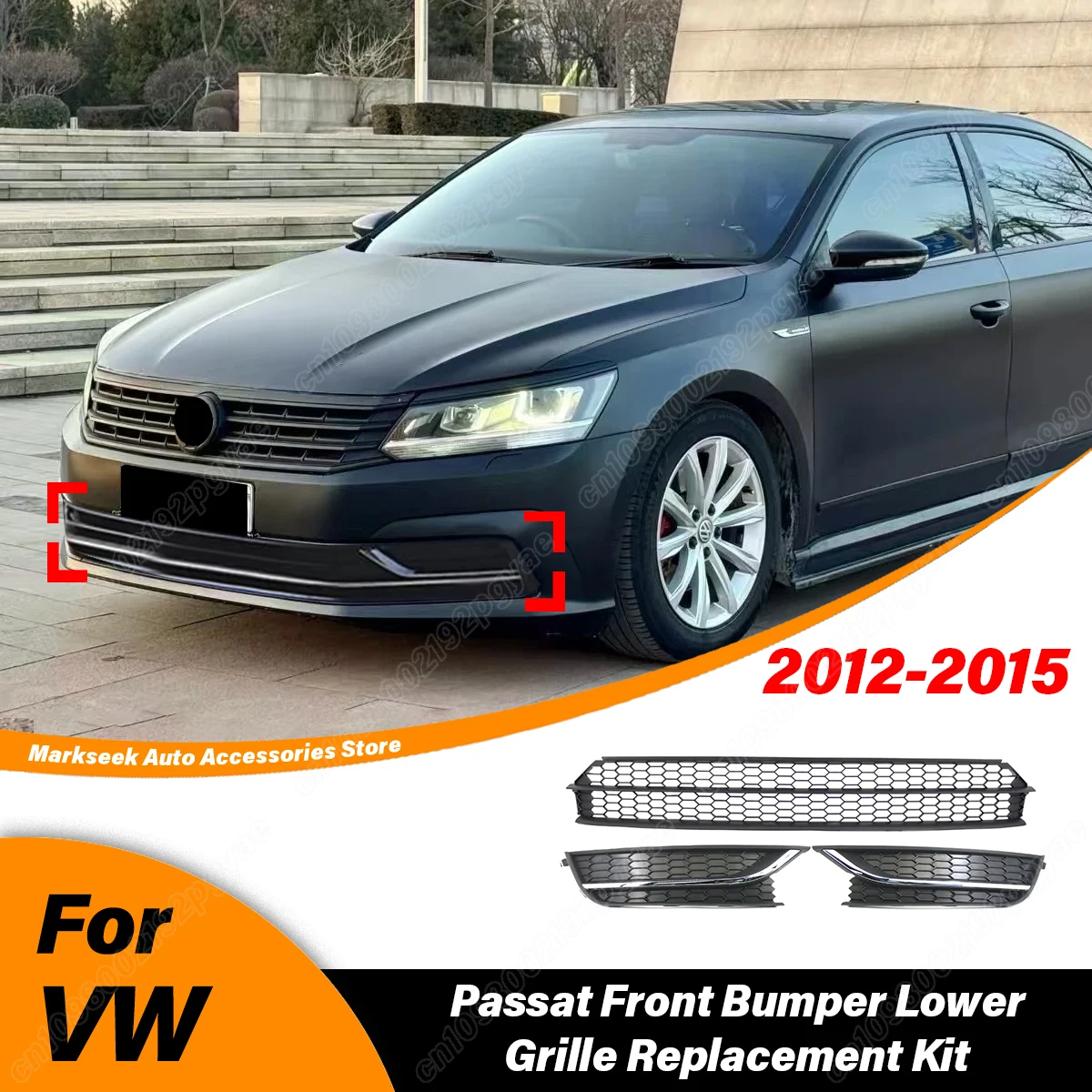 For Volkswagen Passat 2012 2013 2014 2015 Automotive Front Bumper Honeycomb Perforated Lower Grille / Fog Light Baffle Cover Kit
For Volkswagen Passat 2012 2013 2014 2015 Automotive Front Bumper Honeycomb Perforated Lower Grille / Fog Light Baffle Cover Kit