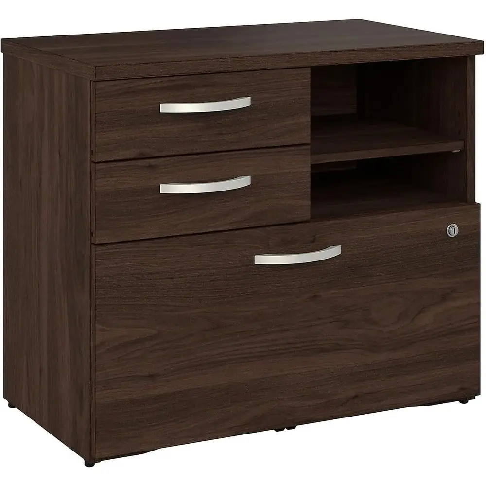 Hybrid Office Storage Cabinet with Drawers and Shelves, Black Walnut
Hybrid Office Storage Cabinet with Drawers and Shelves, Black Walnut