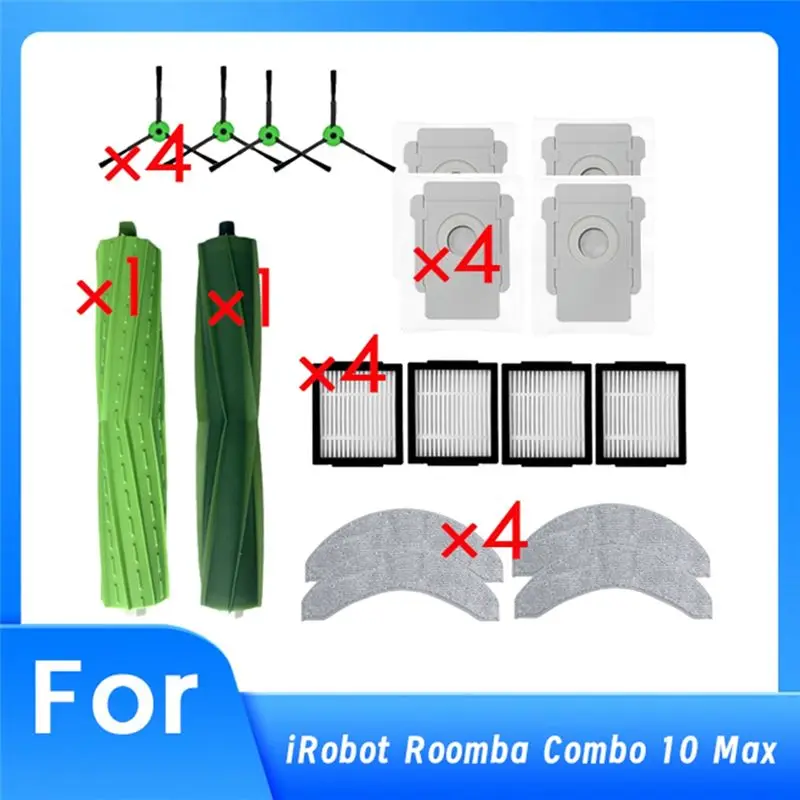 Запчасти для робота-пылесоса Irobot Roomba Combo 10 Max: основная и боковые щетки, насадка для мытья полов, фильтр, мешок для сбора пыли — сверхпрочные аксессуары
Запчасти для робота-пылесоса Irobot Roomba Combo 10 Max: основная и боковые щетки, насадка для мытья полов, фильтр, мешок для сбора пыли — сверхпрочные аксессуары
