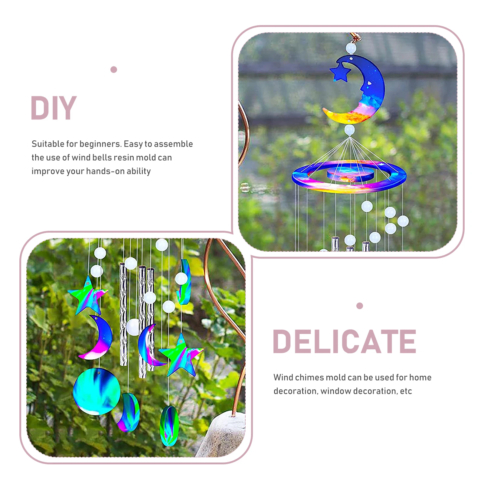 Wind Chime Mold DIY Pendant Making Kit High Flexibility Silica Gel Creative Decorative Hanging nament Crystal Epoxy Jewelry
Wind Chime Mold DIY Pendant Making Kit High Flexibility Silica Gel Creative Decorative Hanging nament Crystal Epoxy Jewelry