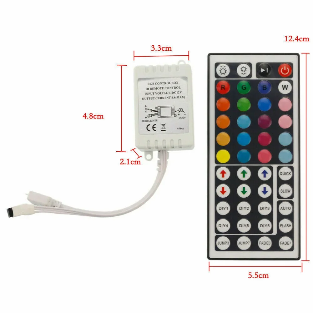 44 Keys For IR Remote Controller and RGB Control Box for 3528 5050 LED Strip Light Easy Connection and WFor IReless Control
44 Keys For IR Remote Controller and RGB Control Box for 3528 5050 LED Strip Light Easy Connection and WFor IReless Control
