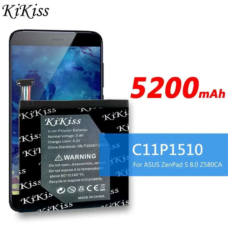 5200 мАч C11P1510 Аккумулятор для планшета высокой емкости для Asus Zenpad S 8.0 Z580CA
5200 мАч C11P1510 Аккумулятор для планшета высокой емкости для Asus Zenpad S 8.0 Z580CA