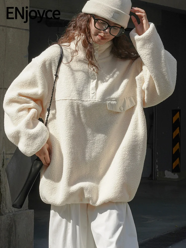 ENjoyce Winter Women Outdoor Casual Fleece Long Sleeve Top Standing Neck Sweatshirts Warm Sweater Jacket Loose Pullovers
ENjoyce Winter Women Outdoor Casual Fleece Long Sleeve Top Standing Neck Sweatshirts Warm Sweater Jacket Loose Pullovers