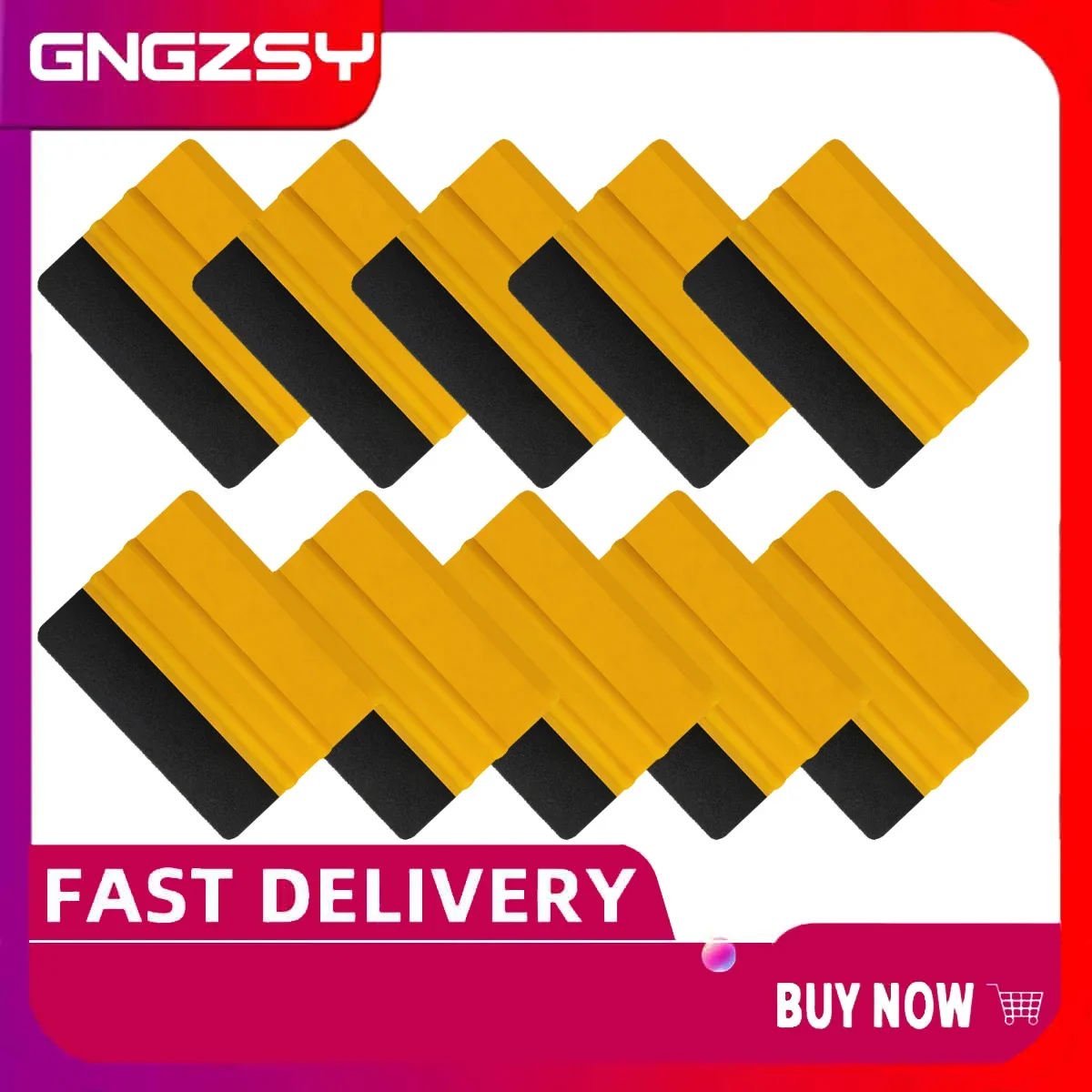 10pcs Yellow Plastic Felt Edge Squeegee 4 Inch for Car Vinyl Scraper Decal Applicator Tool 10A56
10pcs Yellow Plastic Felt Edge Squeegee 4 Inch for Car Vinyl Scraper Decal Applicator Tool 10A56