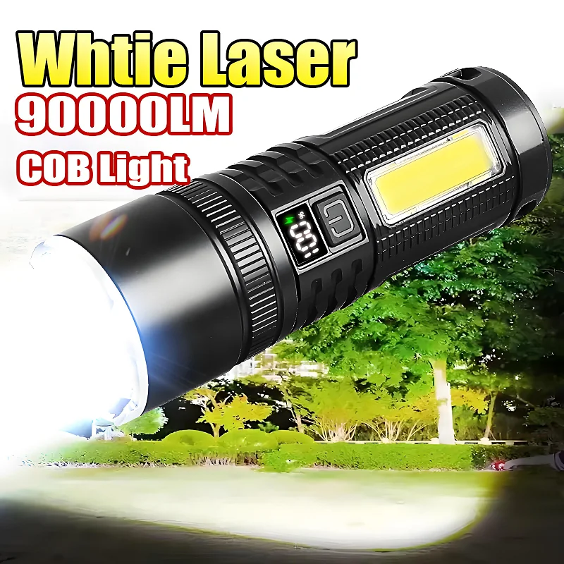 High Power LED Rechargeable Flashlight White Laser Flashlight Built-in Battery Tactical Torch Multifunctional Emergency Lighting
High Power LED Rechargeable Flashlight White Laser Flashlight Built-in Battery Tactical Torch Multifunctional Emergency Lighting